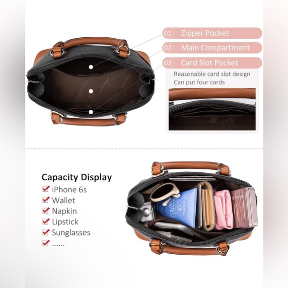 LOVEVOOK Purse for Women Small Crossbody Bags Classic Double Zip Top - Picture 3 of 6